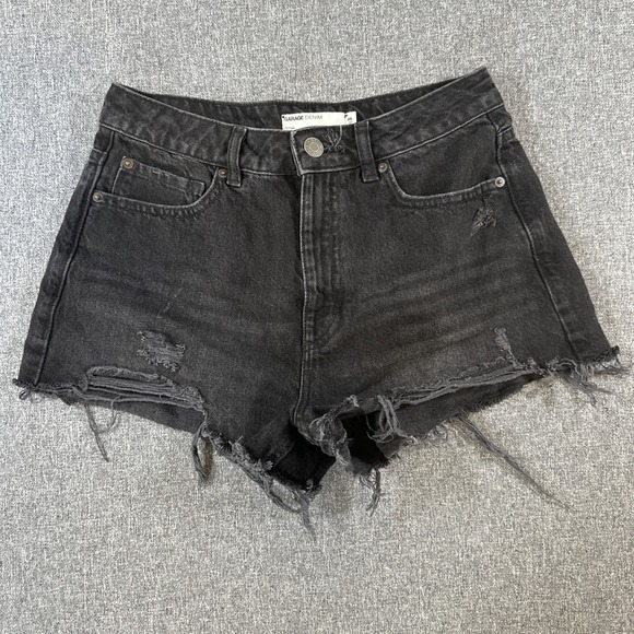 Garage Pants - Garage Denim Festival Black Distressed Cutoff‎ Shorts Womens Size 5 27 Waist